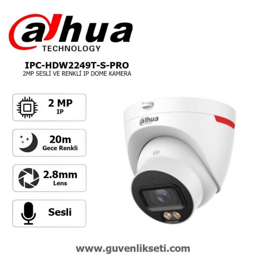 dahua ipc-hdw2249t-s-pro ip dome kamera